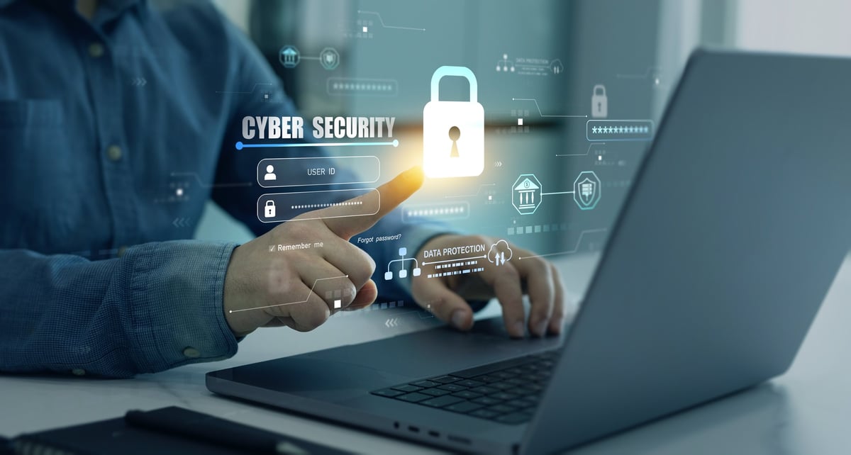 Cybersecurity protection concept - protecting from cyber attacks and personal data